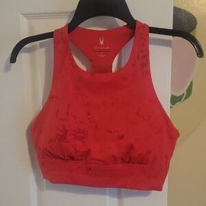 Spyder SzMed Dynamic Red Padded Sports, Workout Bra. Wide band reinforced back